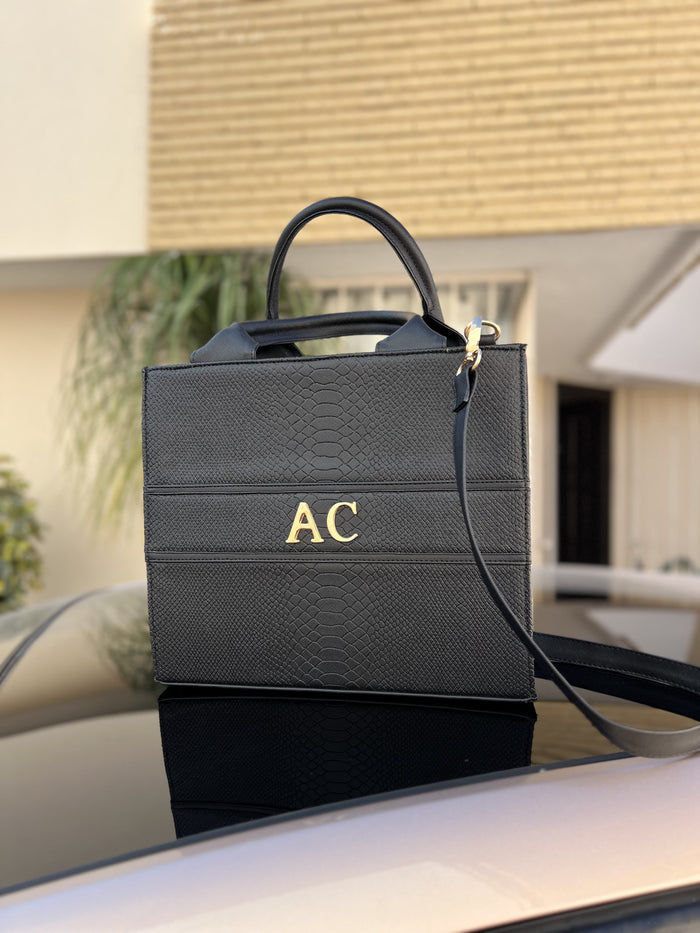 Tote Clásica Mediana en color negro de Hatha Bags